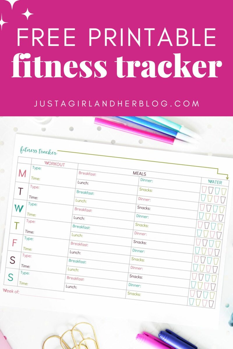 free printable health and fitness tracker | abby organizes